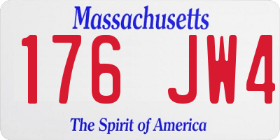 MA license plate 176JW4