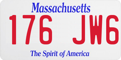 MA license plate 176JW6