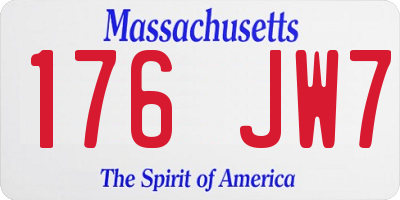 MA license plate 176JW7