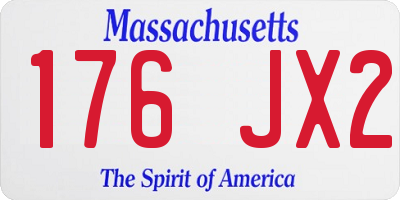 MA license plate 176JX2