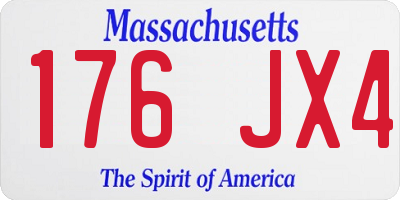 MA license plate 176JX4