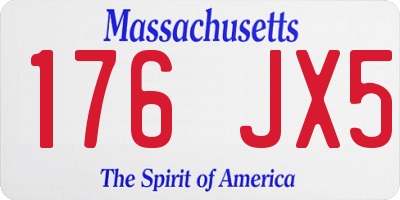 MA license plate 176JX5