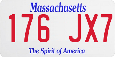 MA license plate 176JX7