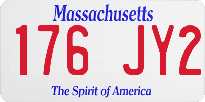 MA license plate 176JY2