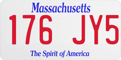 MA license plate 176JY5
