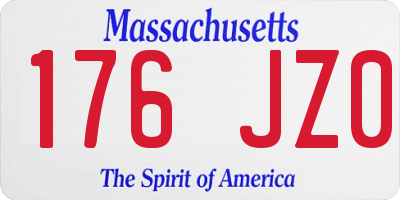 MA license plate 176JZ0