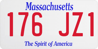 MA license plate 176JZ1