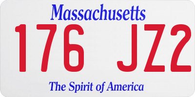 MA license plate 176JZ2