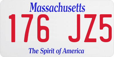 MA license plate 176JZ5