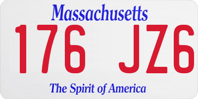 MA license plate 176JZ6