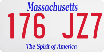 MA license plate 176JZ7