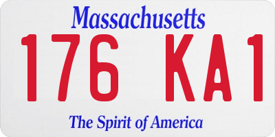 MA license plate 176KA1