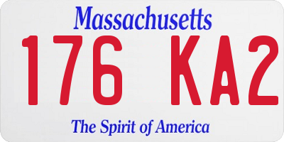 MA license plate 176KA2