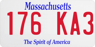 MA license plate 176KA3