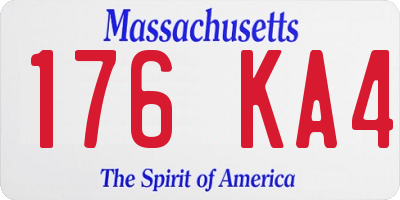 MA license plate 176KA4