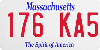 MA license plate 176KA5