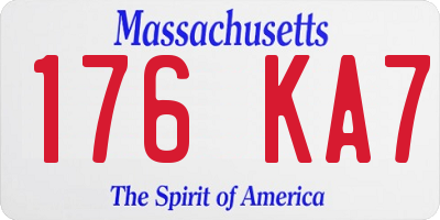 MA license plate 176KA7