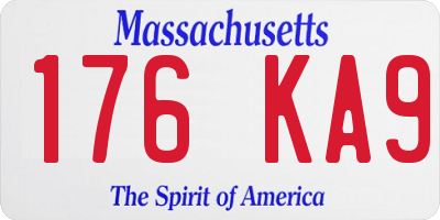 MA license plate 176KA9