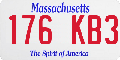 MA license plate 176KB3