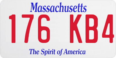 MA license plate 176KB4