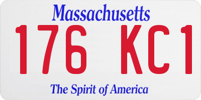 MA license plate 176KC1