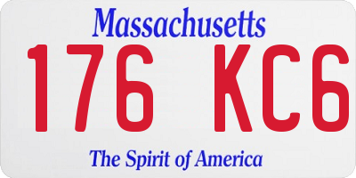 MA license plate 176KC6