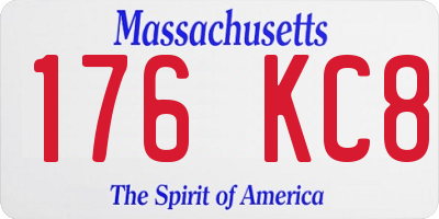 MA license plate 176KC8