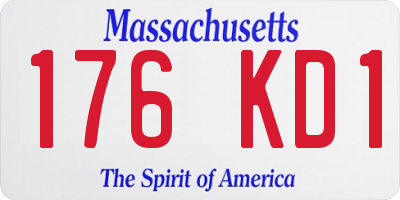 MA license plate 176KD1