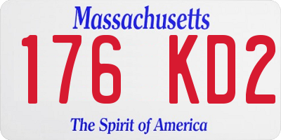 MA license plate 176KD2