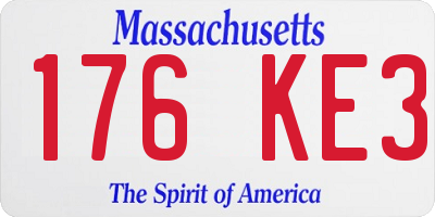 MA license plate 176KE3