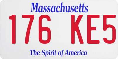 MA license plate 176KE5