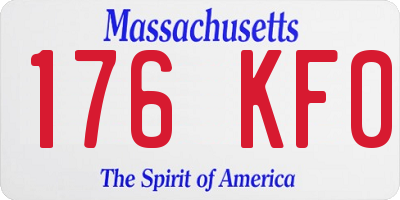 MA license plate 176KF0