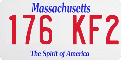 MA license plate 176KF2