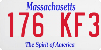 MA license plate 176KF3