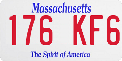 MA license plate 176KF6