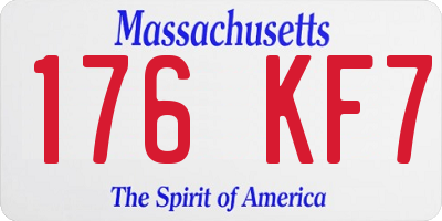 MA license plate 176KF7