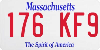 MA license plate 176KF9