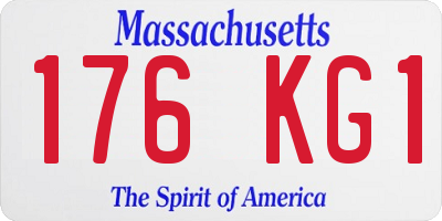 MA license plate 176KG1