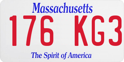 MA license plate 176KG3