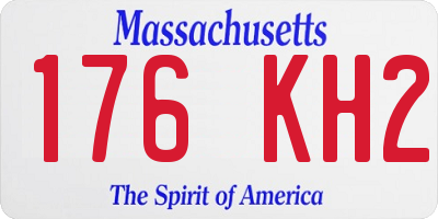 MA license plate 176KH2