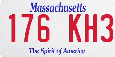 MA license plate 176KH3