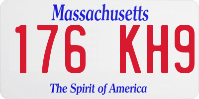 MA license plate 176KH9