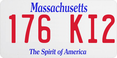MA license plate 176KI2