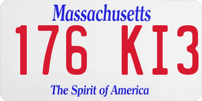 MA license plate 176KI3