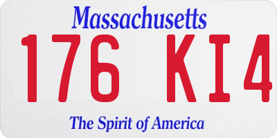 MA license plate 176KI4