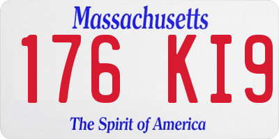MA license plate 176KI9
