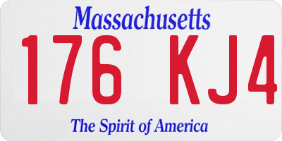 MA license plate 176KJ4