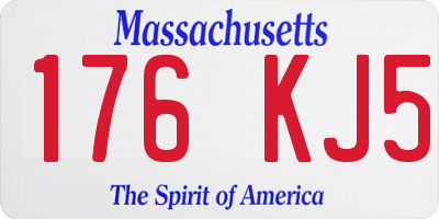 MA license plate 176KJ5