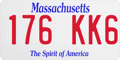 MA license plate 176KK6