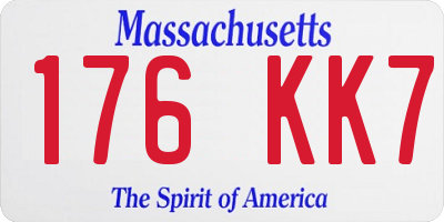 MA license plate 176KK7
